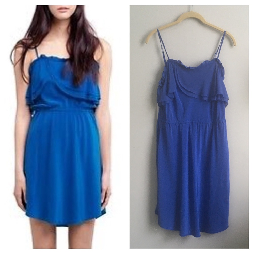 Aritzia Royal Blue Silk Dress SMALL